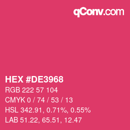 Farbcode: HEX #DE3968 | qconv.com