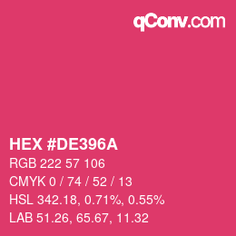 カラーコード: HEX #DE396A | qconv.com