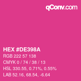 カラーコード: HEX #DE398A | qconv.com