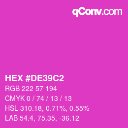 カラーコード: HEX #DE39C2 | qconv.com