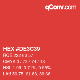 Color code: HEX #DE3C39 | qconv.com