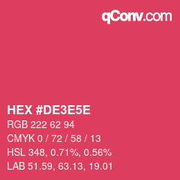 颜色代码: HEX #DE3E5E | qconv.com
