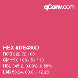 Color code: HEX #DE486D | qconv.com