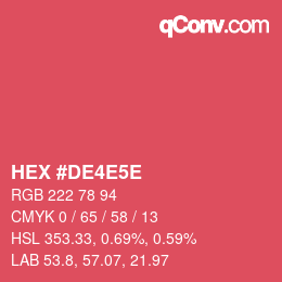 カラーコード: HEX #DE4E5E | qconv.com