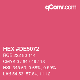 Color code: HEX #DE5072 | qconv.com
