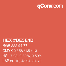 Color code: HEX #DE5E4D | qconv.com
