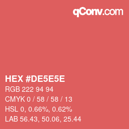 Color code: HEX #DE5E5E | qconv.com