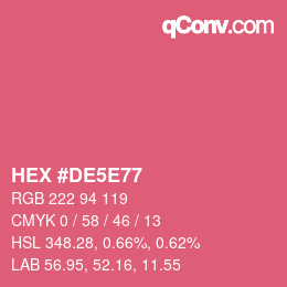 Color code: HEX #DE5E77 | qconv.com