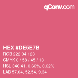 Color code: HEX #DE5E7B | qconv.com