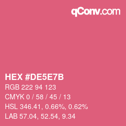 カラーコード: HEX #DE5E7B | qconv.com