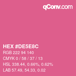 Color code: HEX #DE5E8C | qconv.com