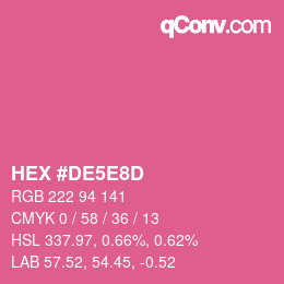 Color code: HEX #DE5E8D | qconv.com