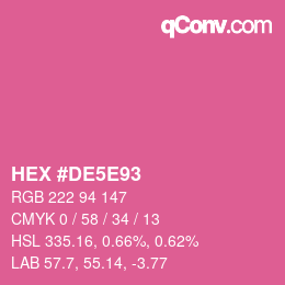 Color code: HEX #DE5E93 | qconv.com