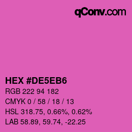 颜色代码: HEX #DE5EB6 | qconv.com