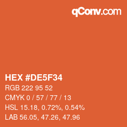 Color code: HEX #DE5F34 | qconv.com