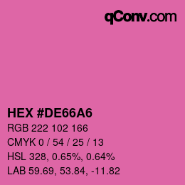 Color code: HEX #DE66A6 | qconv.com