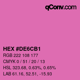 カラーコード: HEX #DE6CB1 | qconv.com