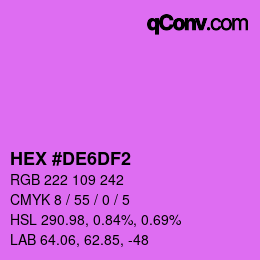 カラーコード: HEX #DE6DF2 | qconv.com