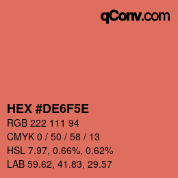 Color code: HEX #DE6F5E | qconv.com