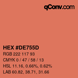 Código de color: HEX #DE755D | qconv.com