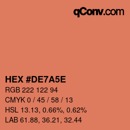 Color code: HEX #DE7A5E | qconv.com