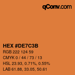 Código de color: HEX #DE7C3B | qconv.com