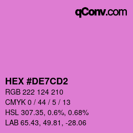 カラーコード: HEX #DE7CD2 | qconv.com