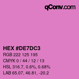 カラーコード: HEX #DE7DC3 | qconv.com