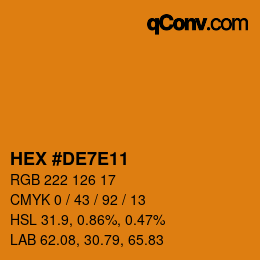 Código de color: HEX #DE7E11 | qconv.com