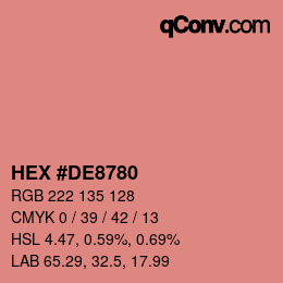 Farbcode: HEX #DE8780 | qconv.com