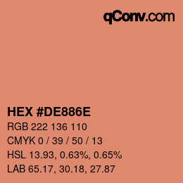 カラーコード: HEX #DE886E | qconv.com