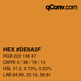 Color code: HEX #DE8A2F | qconv.com