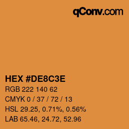 Color code: HEX #DE8C3E | qconv.com