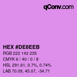 カラーコード: HEX #DE8EEB | qconv.com