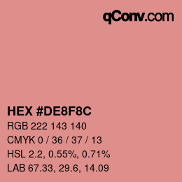 Color code: HEX #DE8F8C | qconv.com
