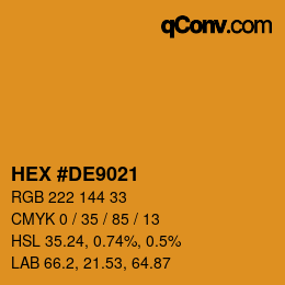 Código de color: HEX #DE9021 | qconv.com