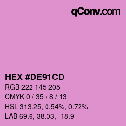 カラーコード: HEX #DE91CD | qconv.com