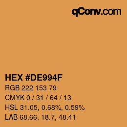 Color code: HEX #DE994F | qconv.com