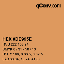 カラーコード: HEX #DE995E | qconv.com