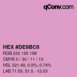 カラーコード: HEX #DE9BC6 | qconv.com