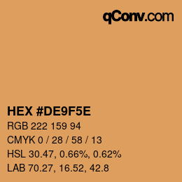 Farbcode: HEX #DE9F5E | qconv.com