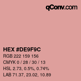 Color code: HEX #DE9F9C | qconv.com