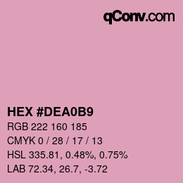 カラーコード: HEX #DEA0B9 | qconv.com