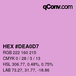 Color code: HEX #DEA0D7 | qconv.com