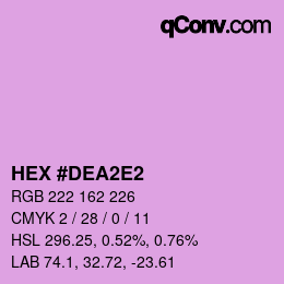 颜色代码: HEX #DEA2E2 | qconv.com