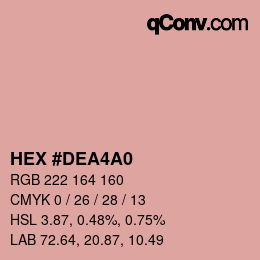 Color code: HEX #DEA4A0 | qconv.com