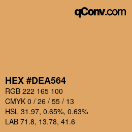 Farbcode: HEX #DEA564 | qconv.com