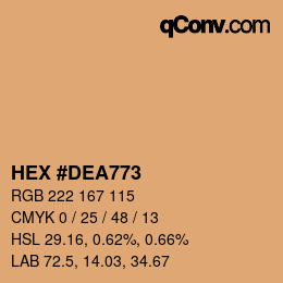 カラーコード: HEX #DEA773 | qconv.com