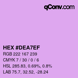 Color code: HEX #DEA7EF | qconv.com