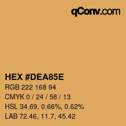 Color code: HEX #DEA85E | qconv.com